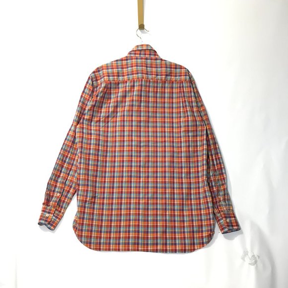Paul and Shark Yachting Mens Medium Red Checkered Dress Shirt Made in Italy - Picture 2 of 7